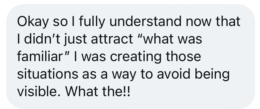 Reader message about visibility and familiar patterns