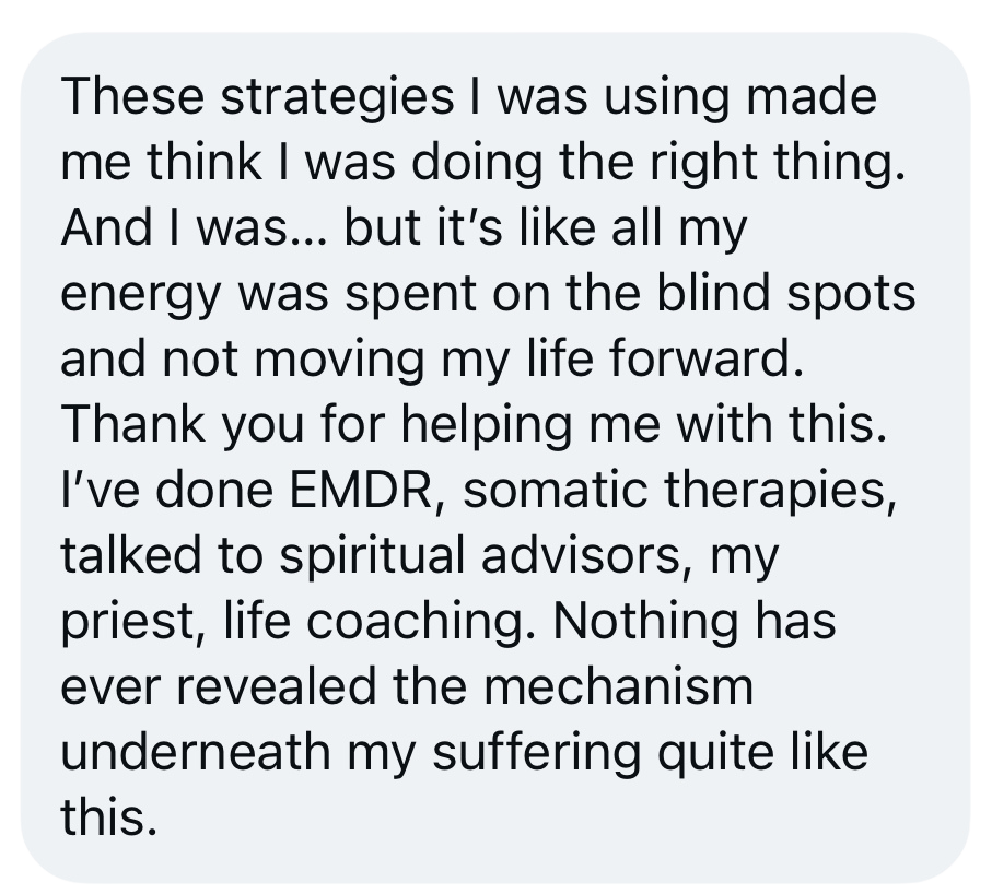 Reader message about blind spots and the mechanism underneath suffering