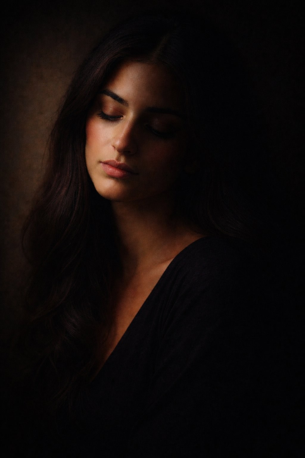 Woman in contemplative light