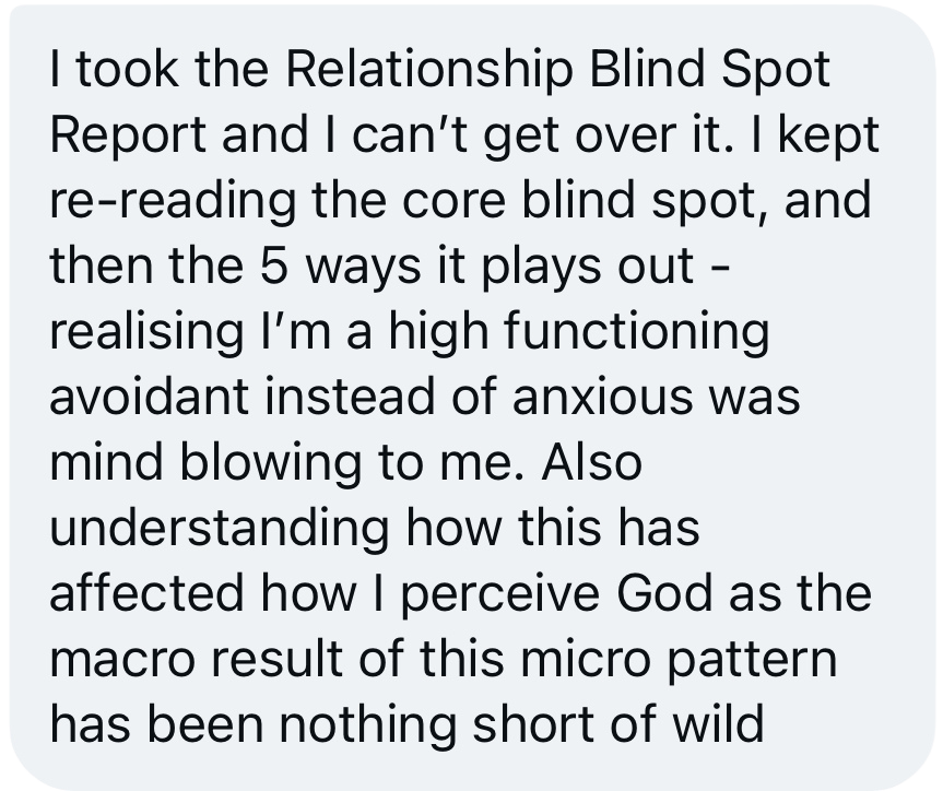 Reader message about avoidant patterns and God